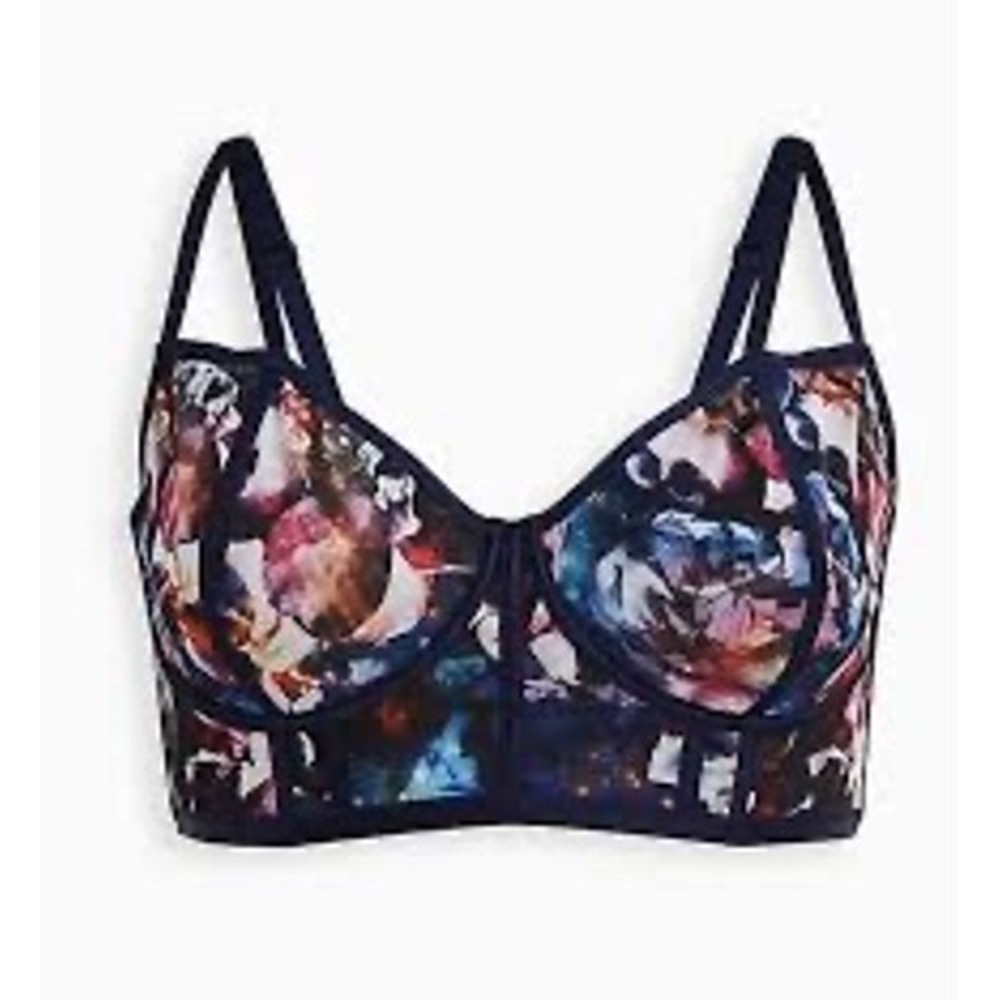 Torrid curves Galaxy floral mesh underwire bra women's size 4X sexy lingerie